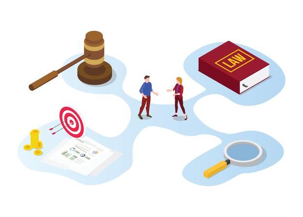 Premium Vector Legal advice consultation concept with people discussion and book with gavel icon with modern isometric style illustration